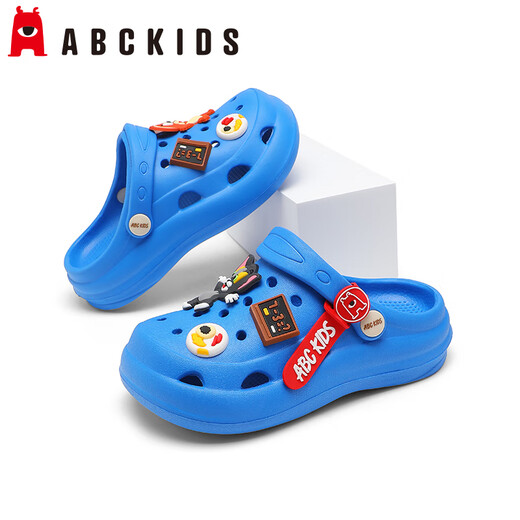 ABC Kids Kids's Hole Zapatos para zapatillas para niños y niñas para sandalias de verano para bebés Soft Sole No-Slip Beach Shoes 8504 Azul 28-29