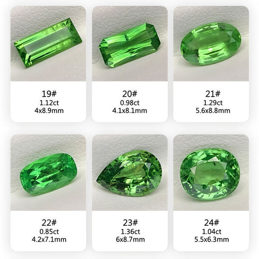 Blue Xianghe 7 tsavorite green apple green mint green bare stone water drop cushion-shaped ring surface gemstone 18k gold men and women ring pendant 2.43 carats 1#