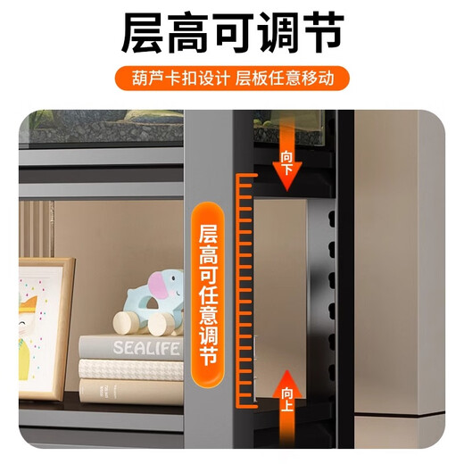 艾维曼厨房置物架落地多层多功能家用微波炉烤箱锅架收纳架子储物架货架 加厚黑色长90宽35高183 五层