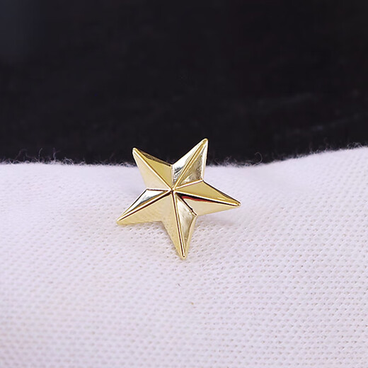 Shiyun men's light luxury suit brooch gold-plated simple corsage shirt collar button-down collar pin five-pointed star badge cufflinks gold 2 velvet box
