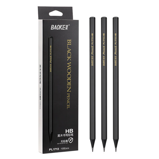 Baoke Black Wood Pencil Hb Hexagon Pencil Exam Art Art Sketch Head-Toxic без бездомного детского сада практикуйте писать карандаш PL1713 [HB Black Wood Pencil] 20 штук/2 коробки