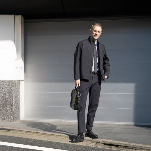 CARE OF LORD Navigator Series Spring and Autumn Men's Stand Collar Casual Jacket Weatherproof 765301 Extreme Night Black M