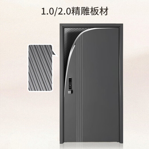 鑫百达防盗门甲级入户门平开锌合金门隔音安全门进户门大门子母门对开门 2050*1050包邮包安装【内外开】 标配机械锁