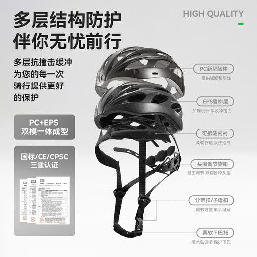 Rockbros-Radsporthelm mit Brillen Mountain Road Bicycle Helm Männern und Frauen in farbenfrohe Harte Titanfarbe: 58-62 cm graues Objektiv