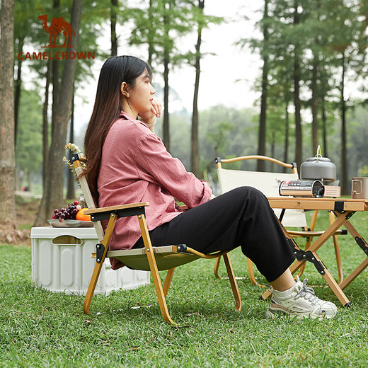 Camel (CAMEL) outdoor camping folding chair portable backrest sketching lounge chair camping fishing stool Kermit chair 1J722C7586