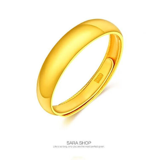 Ya Ge Ring Women's Vietnamese Sand Gold Ring Anti-gold Long-lasting Fashion 520 Valentine's Day Mother's Day Gift Plain Circle Glossy Standard Gift Box