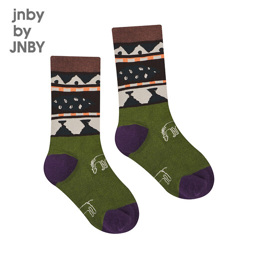 
jnby by JNBY Jiangnan cloth children's clothing, cotton high-tube socks, fashionable, cute and cute autumn and winter girls and children 6O9N12610 347/green color mixed colors 10-13 years old