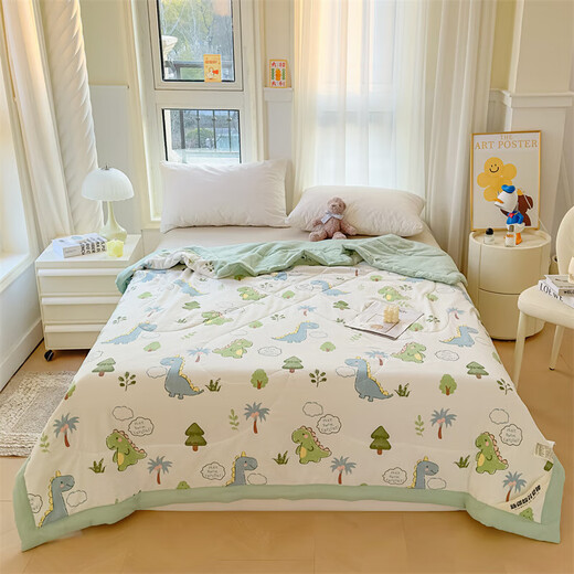 Summer Cool Quilt Class A Smase y Double Summer Infant y Child Air acondicionador es Dinosaurio de estilo delgado y de otoño de estilo de otoño.