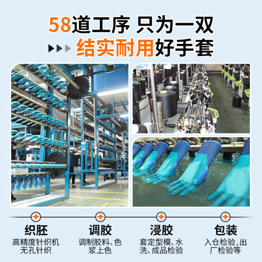 劳保手套 耐磨防滑 A688橡胶压纹 工业工地工作防护手套 搬运不脏手防刺 耐磨王【12双】新升级加厚浸胶更耐用