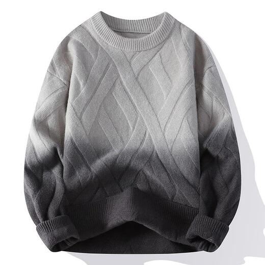 Dragon Peach Gradientenfarbe runder Nackenpullover Herbst und Winter plus Fleece Dicked Drahtkleidung Teenager Junior High School Halten warm warm M6625 Schwarz [runder Hals] [95-115jin [Jin gleich 0,5 kg]] l