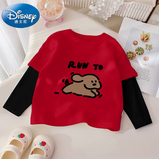 迪士尼（Disney）童装男童t恤长袖宝宝T恤秋冬纯棉衣服小婴儿打底衫上衣女童春装儿 C376-四只蛋仔 110 cm