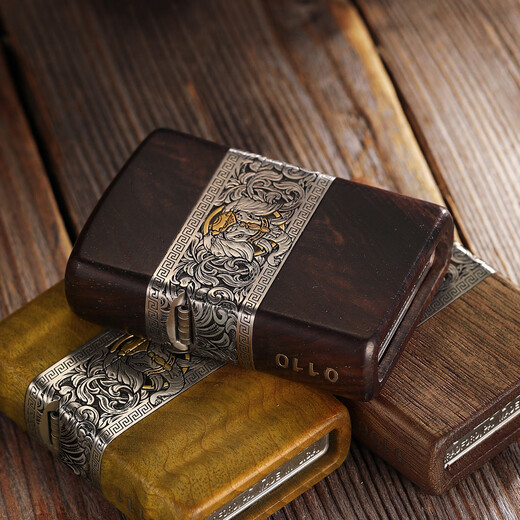 ZIPPO【如意吉象】情人节精选打火机煤油黄金樟镶嵌大象高档木质礼盒男 如意吉象-紫光檀（DY9902TM） 均码