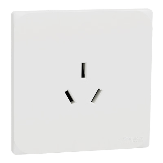 施耐德电气 16A三孔大功率空调插座 86型墙壁开关插座面板 桓悦系列清雅白色