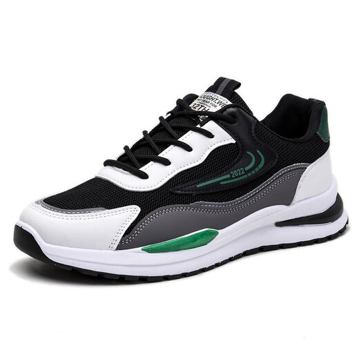Forrest Gump Schuhe Herrenschuhe atmungsabstaubare Schuhe Sportschuhe lässige Schuhe ein Fuß Pedal Trendy Schuhe nicht rutschfeste Kleidung-resistente Laufschuhe Dad Schuhe Mesh schwarz und grün 39