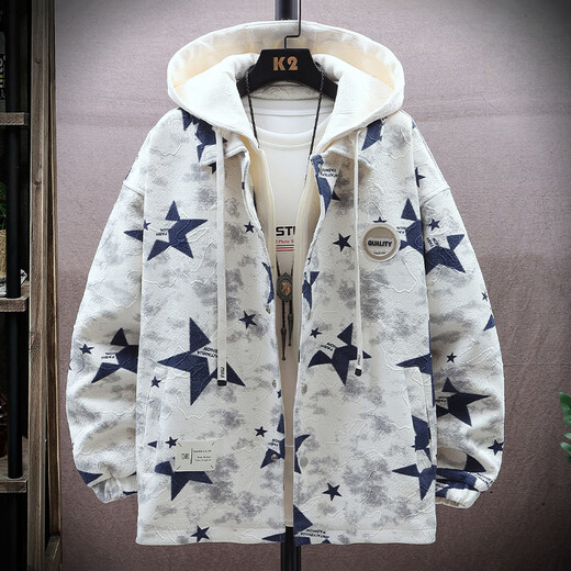 
Baoming jacket men's fake two-piece hooded autumn and winter style velvet printed jacket men's trendy brand teenager spring and autumn workwear jacket W9903 Bear XL (about 140~160 Jin [Jin equals 0.5 kg] can be worn)