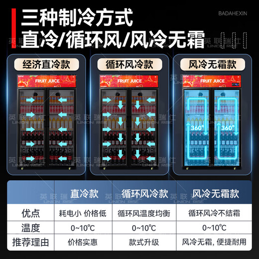 Actis 15 large-capacity beverage cabinet commercial freezer direct refrigeration display cabinet wine cabinet pure air-cooled frost-free fresh cabinet supermarket glass door refrigerator vertical beer cabinet large single door lower machine 7-speed temperature control upgraded model direct cooling power saving luxury champion model