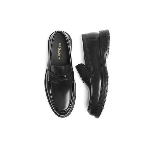 Rote Libellefly-Slipper 2025 Frühling Neue Männerschuhe Dicke alleinige formale Lederschuhe High-End Business Herren Lederschuhe WTA15249 Black 42