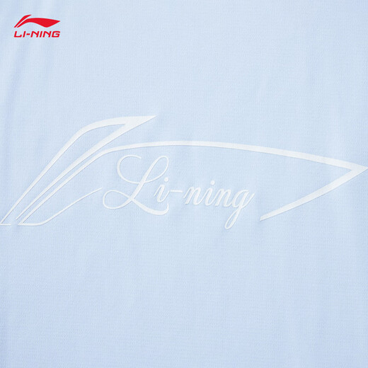 Li Ning children's T-shirt short-sleeved girls 25 summer new comprehensive fitness series quick-drying sun protection sports top Glacier Blue-1 150