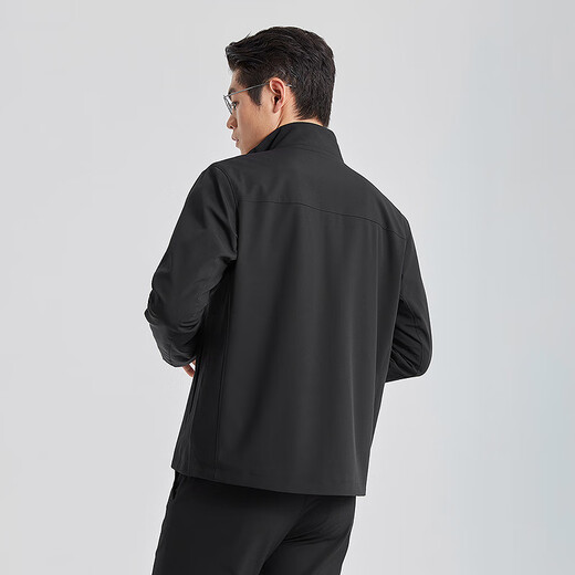 Lilan Silk Cupro Jacket Men's Jacket Spring 25 New Elastic Easy-Care Business Commuting Stand Collar Men's Jacket Black (G5CFY7012Y) XL 175/92A