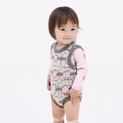 Jnby par Jnby Jiangnan Buddies Baby Cotton Sweater imprimé Coins à la mode automne et hiver garçons et filles bébé yo8f11490 690 / poudre mélangée 59cm