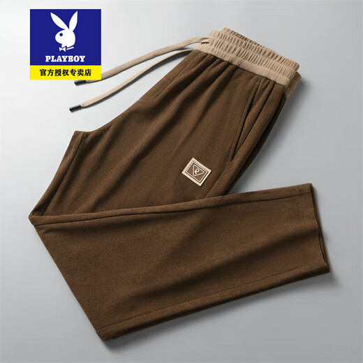 
Playboy autumn and winter men's trousers casual pants men's Korean style fashion trend men's hoodies trendy slim men's casual pants h6625/black XL 175 Recommended 130-150Jin [Jin equals 0.5 kg]