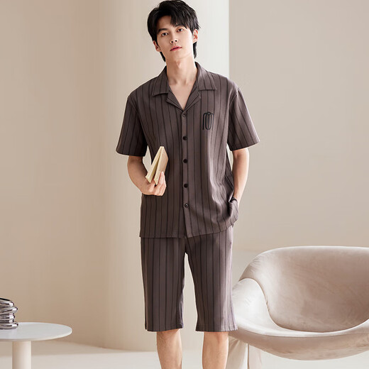 Yu Zhaolin (Yuzhoolin) Пижама Мужские чистые хлопковые шорты Summer Shorts 2025 Новая летняя мужская домашняя одежда для дома набор больших размеров для внешнего износа NSAlm-LMSJ9226 л (рекомендуется 100-125 JIN [JIN равен 0,5 кг])))