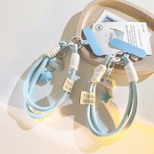 Wei Ruibin INS Fengsilent Star Star Hanging Phone Mobile Phone Lanyard Traiche Camerie Keychain Hanging Chain Hanging Camera Universal Blue Speech Cloud Star + 653 Mark + Sky Blue Small Clip
