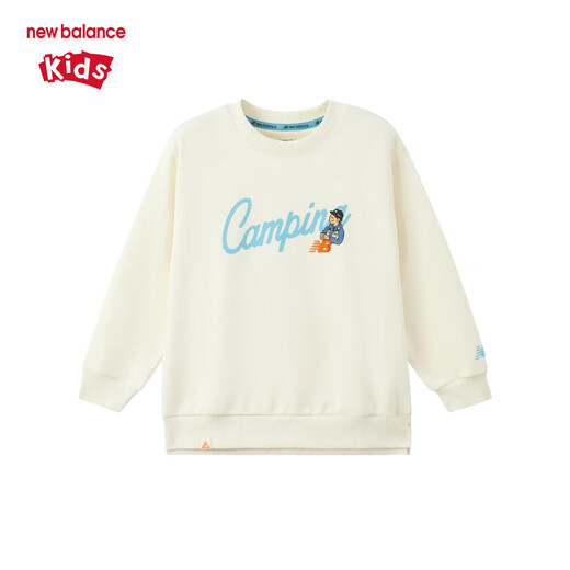 Newbalance NB Kinderkleidung 25 Jahre Frühling Neue Produkte für Männer, Frauen und Kinder vielseitig lässig, langen, langärmelten runden Nackenpullover Sweatshirt 7ZF12043 7ZF12043-BK Black 110 cm