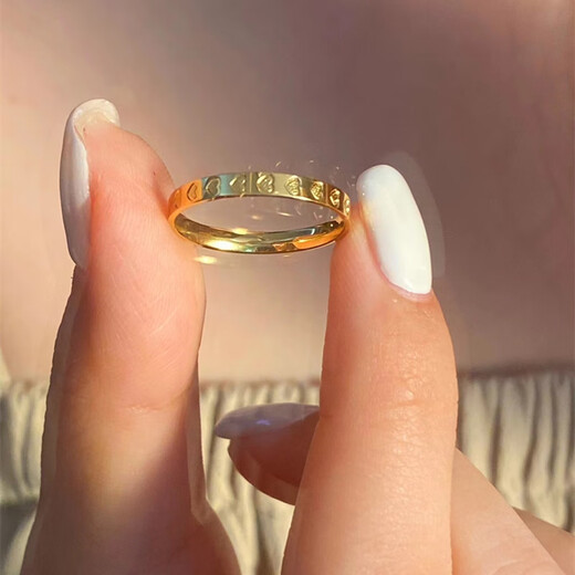 Popu simple 18K gold full circle love ring for women, versatile color gold tail ring, couple ring, holiday gift for women, 18k love couple ring, please note the size when placing an order