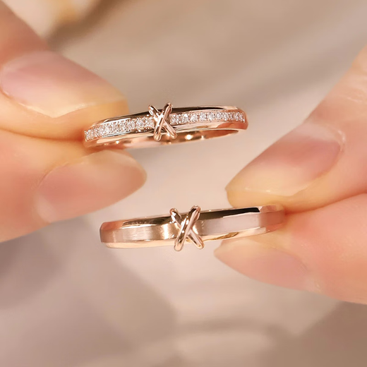 MZMZ platinum couple ring pt950 platinum engagement diamond ring Valentine's Day birthday gift for girlfriend and wife Light luxury-Xingwei love closed mouth customization/engraving photo here