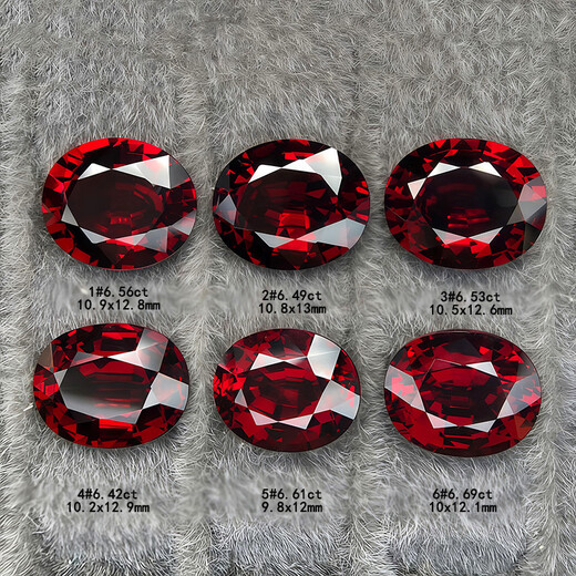 Blue and peaceful 12 pigeon blood red garnet 6-7 carat ring face bare stone faceted oval ring pendant bracelet collection gift 6.05 carat 7#