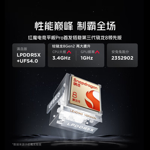 努比亚红魔电竞平板Pro 10.9英寸LCD屏 骁龙8Gen3领先版2.8K 144Hz 10100mAh 16G+512G银翼 游戏平板电脑