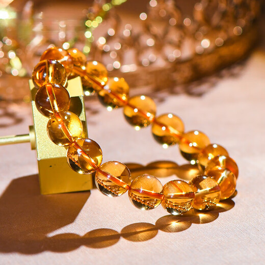 Eternal symbol light luxury natural 7A + Brazilian old mine whiskey citrine fortune bracelet citrine bracelet for men and women Valentine's Day gift 7a + about whiskey 7mm