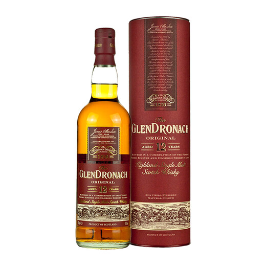 格兰多纳（GLENDRONACH）苏格兰单一麦芽威士忌洋酒 斯佩塞12年雪莉桶非冷凝过滤原瓶进口 格兰多纳12年700ml