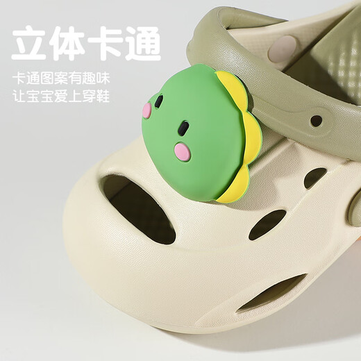 ABC KIDS儿童洞洞鞋小童男童夏季凉鞋女童软底百搭沙滩鞋8608白粉26-27