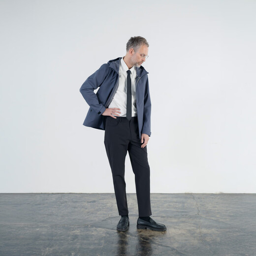 CARE OF LORD Poseidon Spring and Autumn Men's Fully Laminated Outdoor Commuting Hooded Casual Jacket 762301 Extreme Night Black S