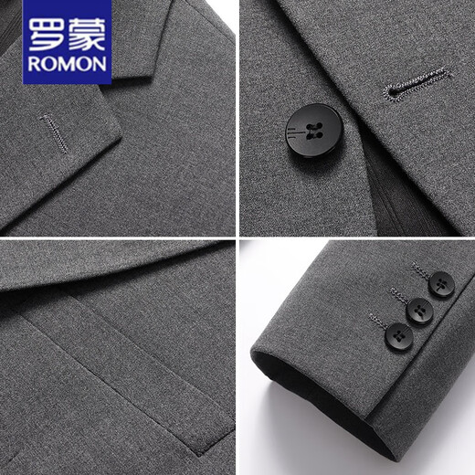 ROMON high-end casual suit men's jacket single spring and autumn new style single suit business formal top suit men 8980 gray spring and autumn 4XL (recommended 180-195 Jin Jin equals 0.5 kg)