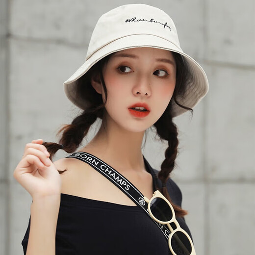 GLO-STORY sun hat Korean style unisex basin hat retro versatile fisherman hat MMZ814102 beige