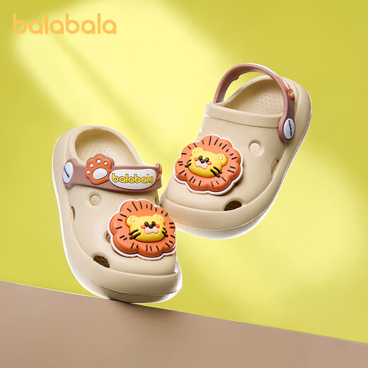 Balabala baby sandals summer cute cartoon home hole shoes for boys and girls bag head non-slip wearing children's beach shoes