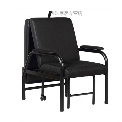 Dutting midi chaise, lit et chaise, lit pliant de bureau à double usage, compact, plat à plat, lit pliant de bureau à double usage, surface en cuir PU noir, C-5009