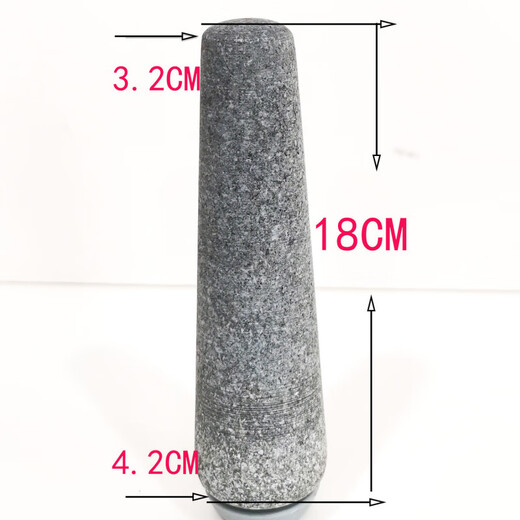 FANCYCHIC kitchen supplies stone mortar household new garlic mortar handle old style grinding rod stone stone hammer old-fashioned selenium-rich stone granite frosted length-18*big head 4*small head 5