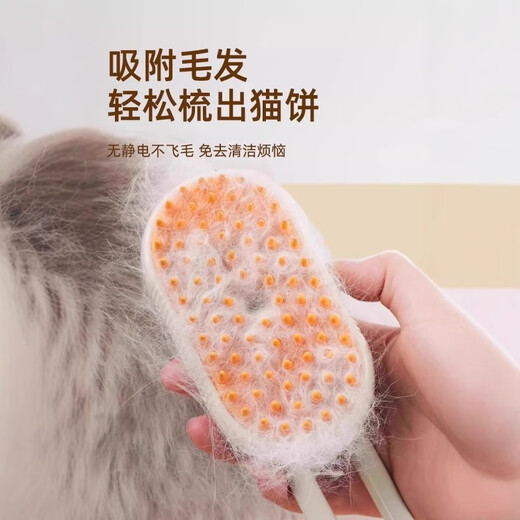 Kitten Diary Pet Spray Massage Comb Cat Comb Dog Steam Comb Cat Hair Comb Removes Floating Hair No Bathing Cat Supplies Long Handle Spray Comb Cream White-USB Rechargeable