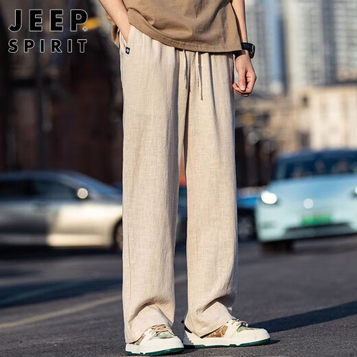 JEEP SPIRIT Jeep casual pants men's summer thin cotton and linen pants men's casual trousers Chinese men's clothing linen XL