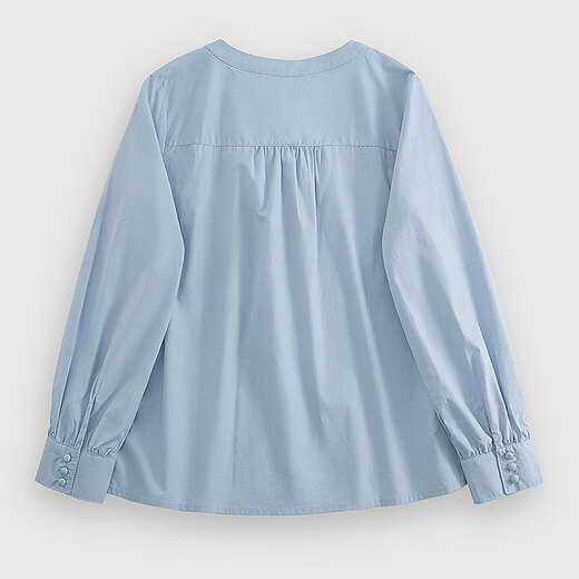 
Sichuanhe casual style shirt 2025 autumn new women's simple round neck single-breasted loose top