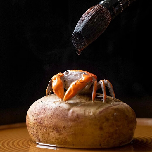 Xixi Taitai creative color-changing tea pet ornaments can raise large purple sand crabs tea play tea tray tea table Kung Fu tea set accessories Shizai Gan Crab Bafang Lucky
