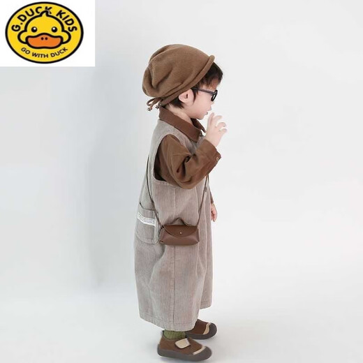 G. DUCKKIDS儿童灯芯绒背带裤套装2025秋季新款宽松男女童宝宝春秋洋气时髦潮 单件灯芯绒裤子 80 cm