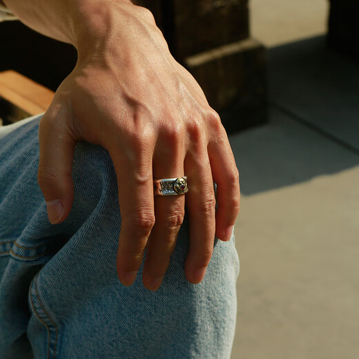 IDEAGEMER Clown Series 925 Silver Ring Men's Retro Original Niche Design Handsome Smiling Face Personalized Ring 925 Silver Clown Ring - Hong Kong No. 20