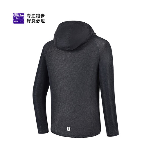 Bimax 2025 new men's and women's running light windbreaker sports jacket breathable hooded lightweight breathable racing jacket top Knight Black Male XL