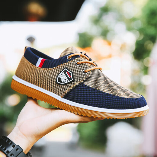 Suba Mo Spring y Autumn Beef Tendon Sole viejos zapatos de tela Beijing Beijing sin deslizamiento para hombres zapatos de trabajo de desgaste resistente zapatos casuales zapatos de papá zapatos de papá 878 azul 43