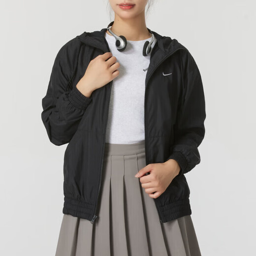 Nike (Nike) Sports Suit Femme 2025 Été Nouvelle veste à capuche Veste pantalon lâche pantalon décontracté Vêtements tissés Single Piece Top / FV6299-010 2xl